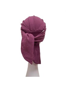 Pañuelo Smooth Malva Gold cintas largas con lazo