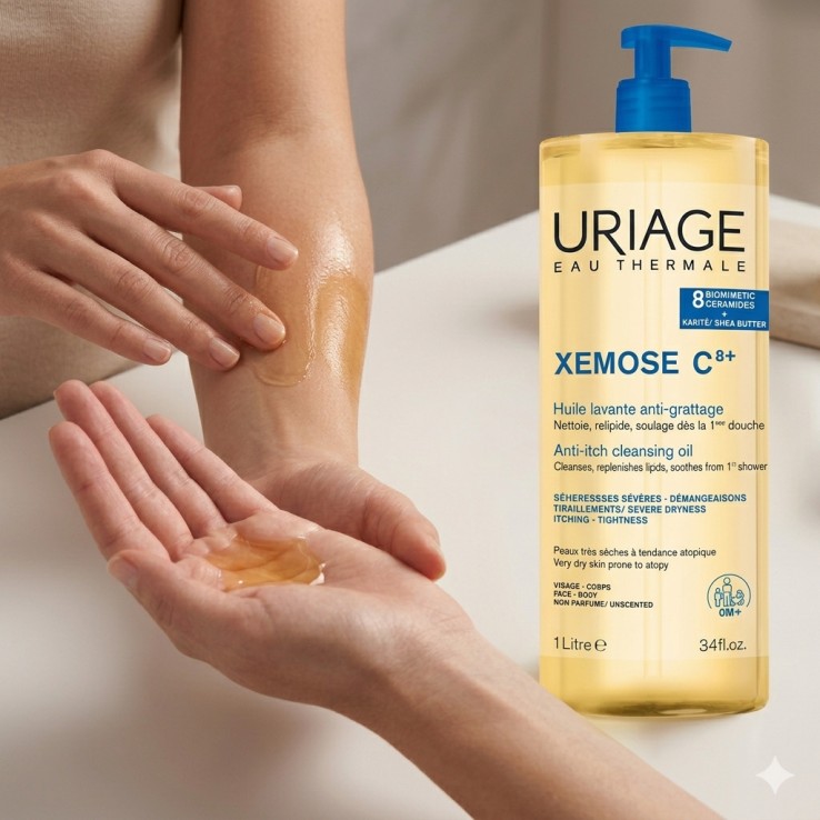 Xemose C8+ con textura gel-aceite que se transforma en espuma liger