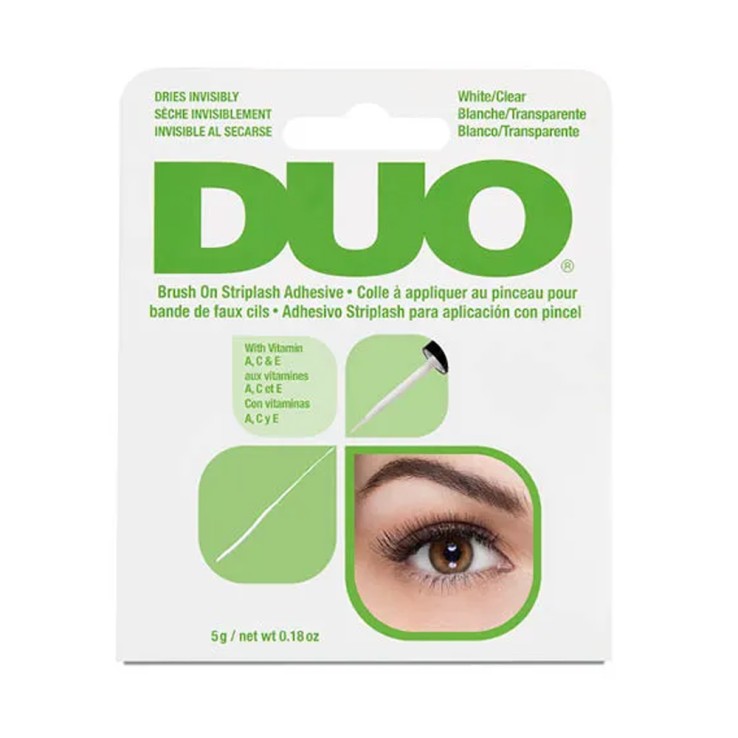 Detalle del pincel de precisión del pegamento DUO para posticería facial