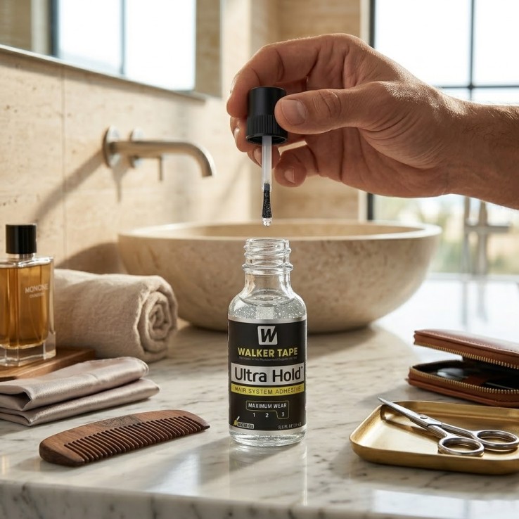 Detalle del pincel integrado en el tapón del pegamento líquido Ultra Hold