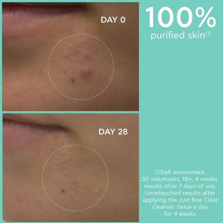 Envase práctico y dosificador del gel limpiador facial Apivita.