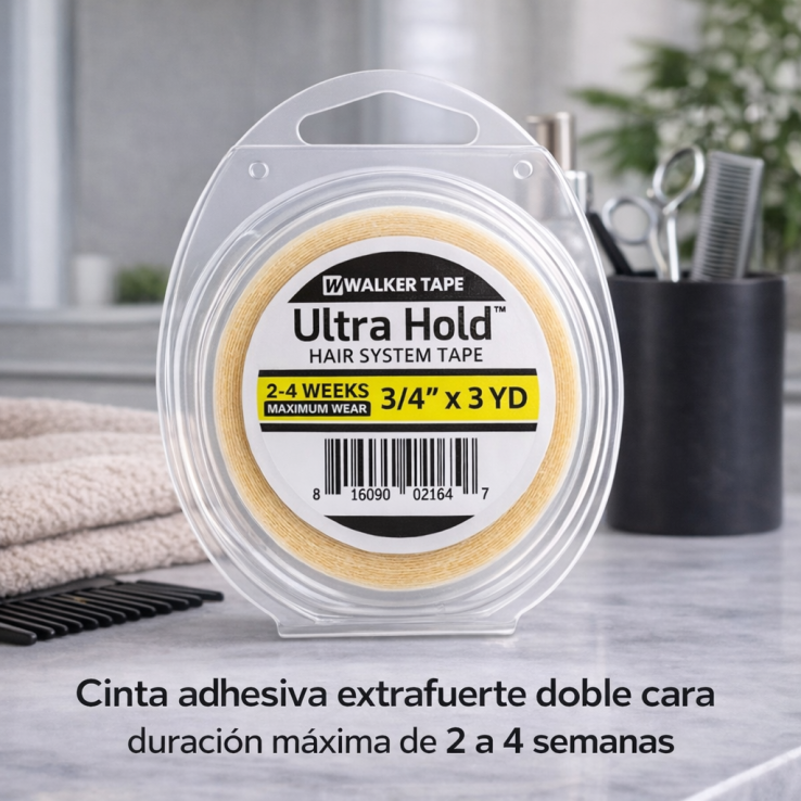 Embalaje original del adhesivo Ultra Hold distribuido por Carebell.