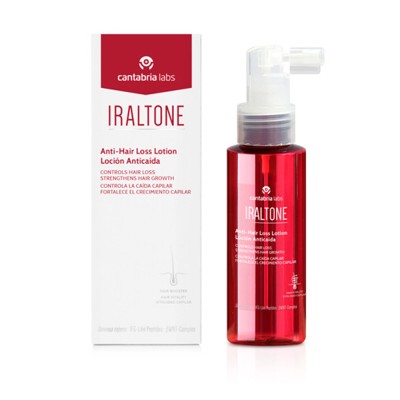 Envase de 100ml de Iraltone Loción Anticaída de Cantabria Labs.