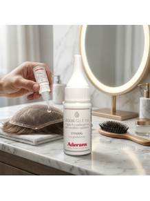 Bote de fijador líquido Aqua Glue Fix para prótesis capilares de Aderans.