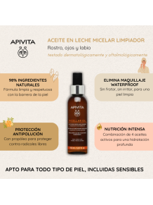 Apivita · Aceite en Leche Micelar · Limpiador Rostro, Ojos y Labios.