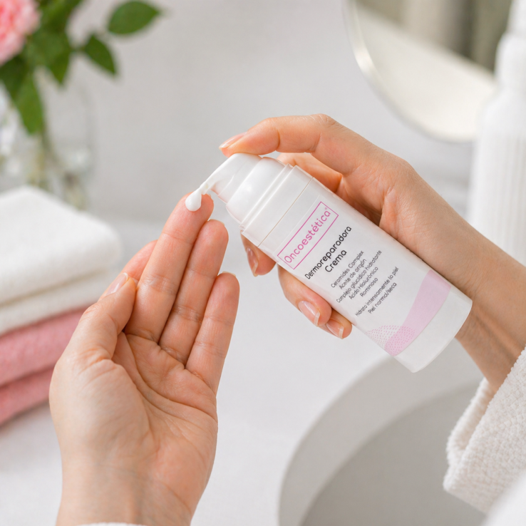 Crema nutritiva con aceite de argán para aliviar el picor facial.