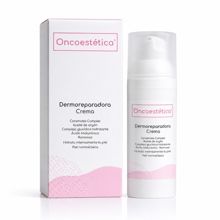 Crema facial dermoreparadora Oncoestética para pieles muy secas.