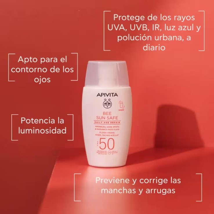 Alta protección frente al sol con activos rejuvenecedores integrados.