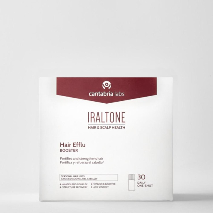 Iraltone Hair Efflu Booster para frenar la caída del cabello aguda.