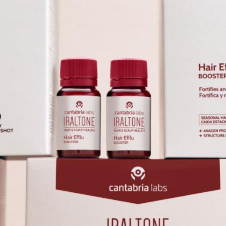 Viales monodosis de Iraltone para acelerar el crecimiento capilar.