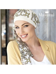 Pañuelo oncológico Bambú Yanna White Golden Chain Masumi Headwear