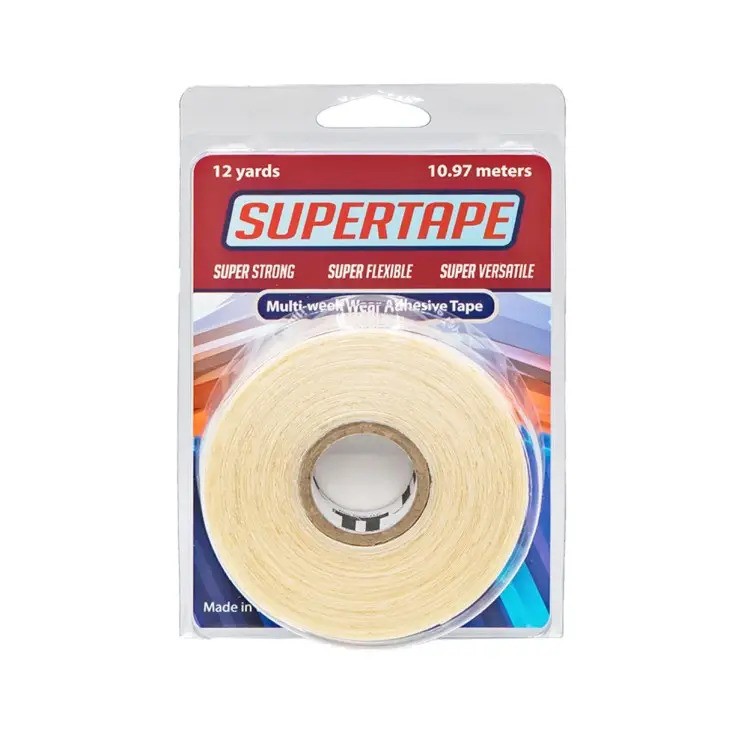 Cinta adhesiva Supertape invisible y resistente al agua para prótesis capilares.
