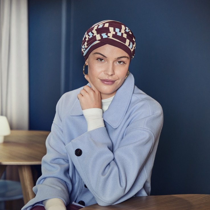 Turbante oncologico Elma de tejido de bambu ultra suave.