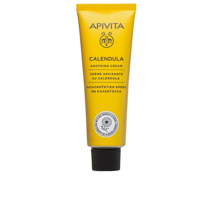 Textura suave de la crema apivita con calendula para alivio cutaneo