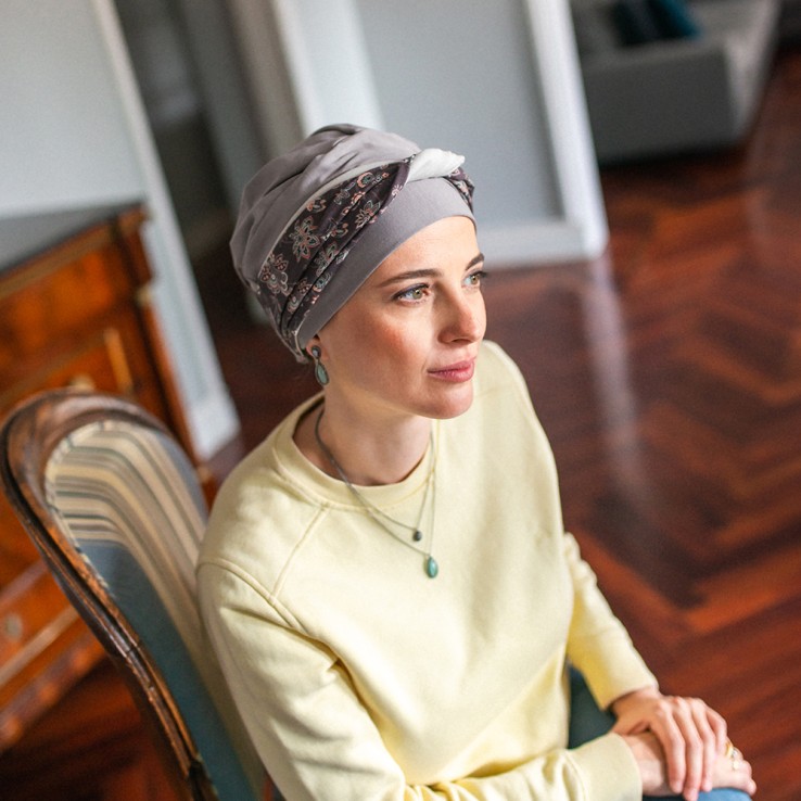 Turbante Oncológico Elegance Asian en Tejido de...
