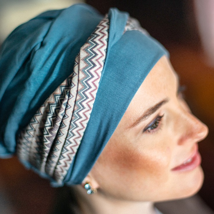 Turbante Oncológico Elegance Tempo en Tejido de...