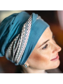 Turbante Oncológico Elegance Tempo en Tejido de Bambú · Carebell Headwear