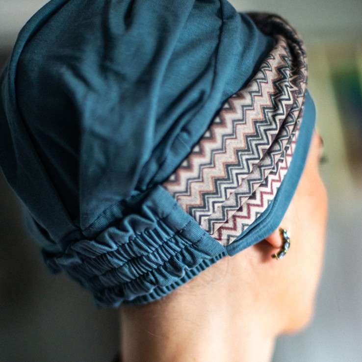 Turbante Oncológico Elegance Tempo en Tejido de...