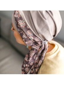 Pañuelo Oncológico Smooth Asian con Cintas en Tejido de Bambú · Carebell Headwear