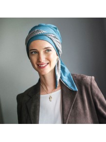 Pañuelo Oncológico Smooth Tempo con Cintas en Tejido de Bambú · Carebell Headwear