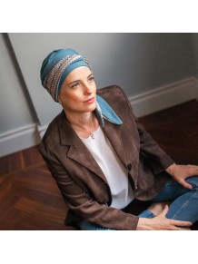 Pañuelo Oncológico Smooth Tempo con Cintas en Tejido de Bambú · Carebell Headwear