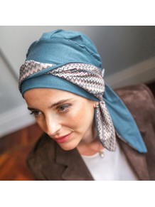 Pañuelo Oncológico Smooth Tempo con Cintas en Tejido de Bambú · Carebell Headwear