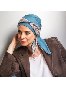 Pañuelo Oncológico Smooth Tempo con Cintas en Tejido de Bambú · Carebell Headwear