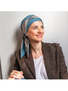 Pañuelo Oncológico Smooth Tempo con Cintas en Tejido de Bambú · Carebell Headwear