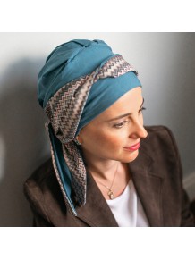 Pañuelo Oncológico Smooth Tempo con Cintas en Tejido de Bambú · Carebell Headwear