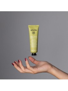 Textura cremosa purificante de la mascarilla de arcilla verde APIVITA para limpiar poros y regular el exceso de sebo
