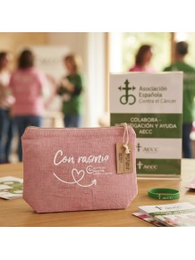 Complemento de apoyo oncológico: neceser rosa solidario AECC.
