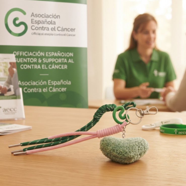 Llavero Solidario AECC con Corazón · Disponible...