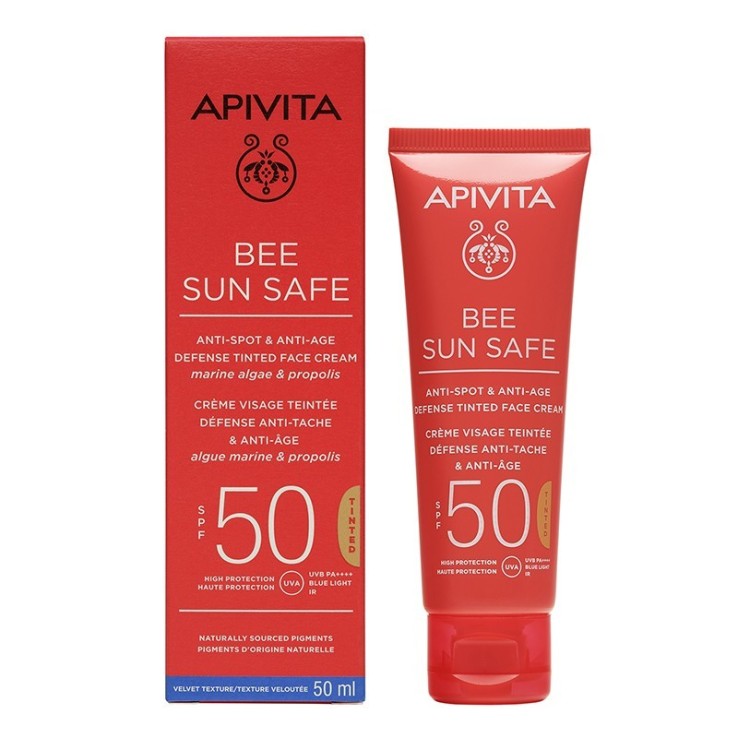 Apivita Bee Sun Safe Antiedad & Antimanchas SPF50 con Color
