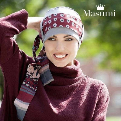 Pañuelo Yanna Grey Maroon Fiori (Masumi)