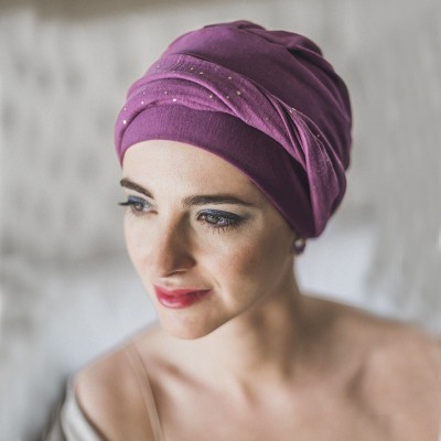 Turbante Elegance Malva Gold · Carebell