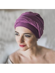 Turbante Elegance Malva Gold · Carebell