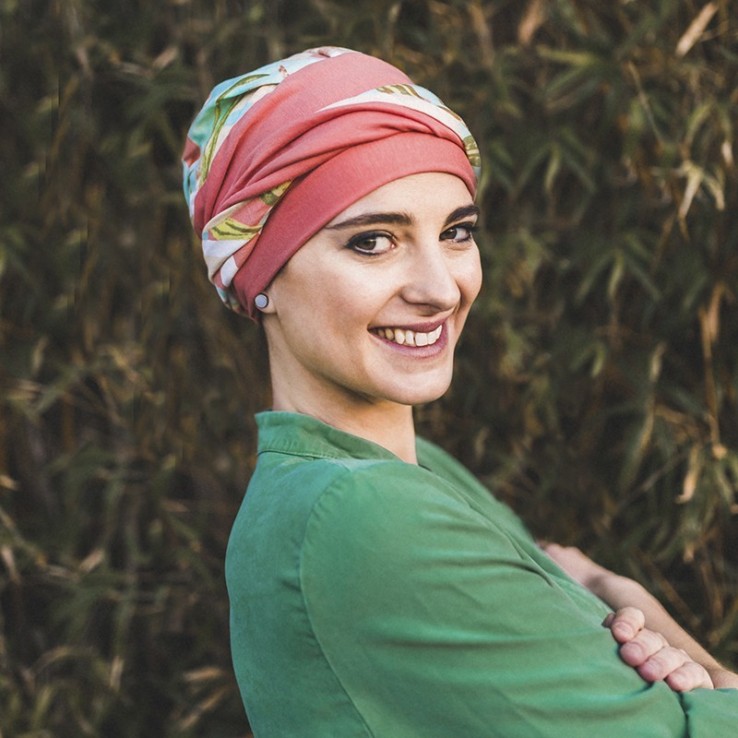 Turbante Elegance Coral Exotic