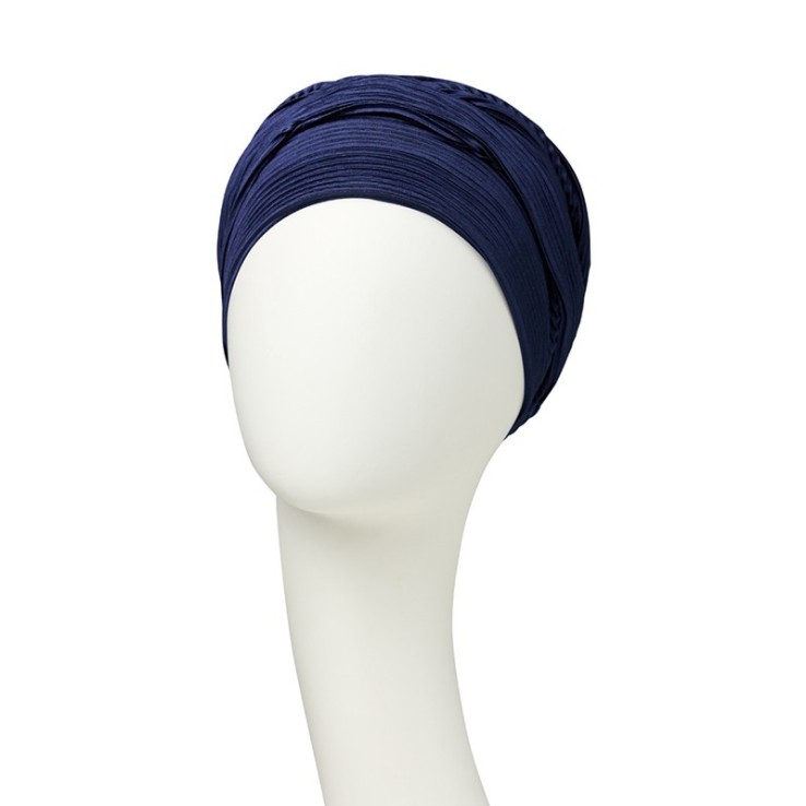 Christine Luna V Dark Blue Plissé