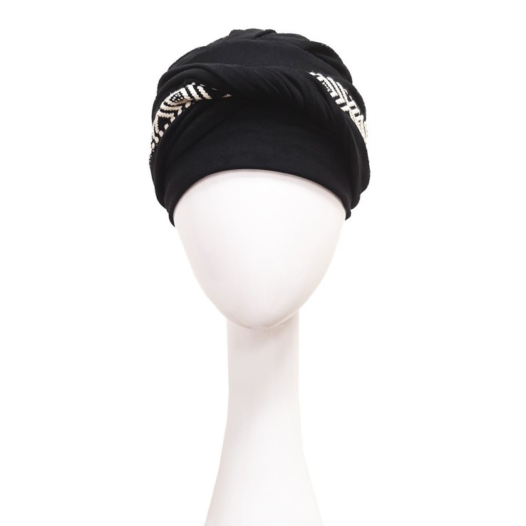 Turbante Confort Ikat Negro · Carebell