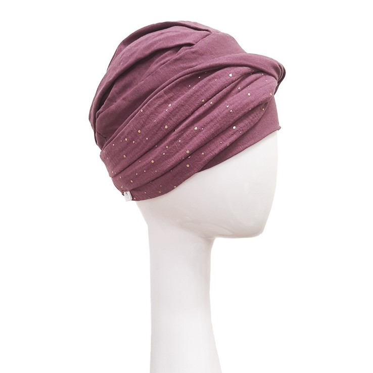 Turbante Elegance Malva Gold · Carebell