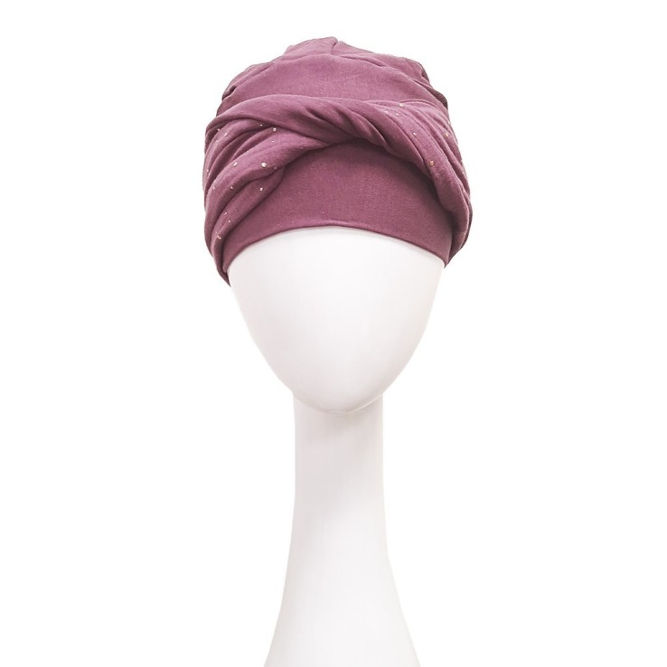 Turbante Elegance Malva Gold · Carebell