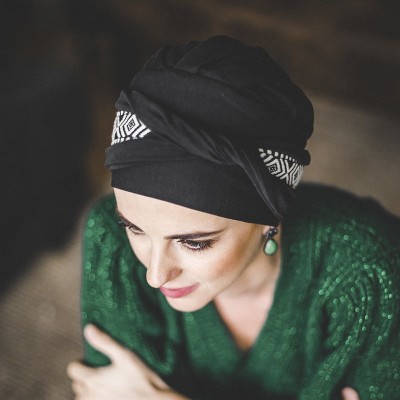 Turbante Confort Ikat Negro · Carebell 2