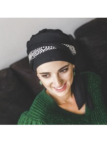 Pañuelo Smooth Ikat Negro · Carebell