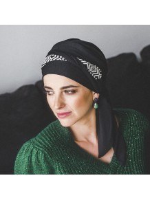 Pañuelo Smooth Ikat Negro · Carebell