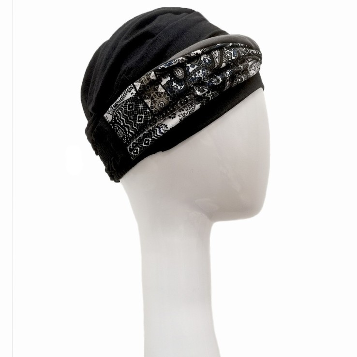Turbante Elegance Paisley Black · Carebell