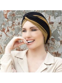 Masumi - Turbante Amelia Black & Taupe (Algodón)