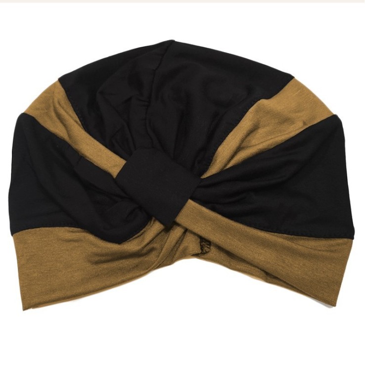 Masumi - Turbante Amelia Black & Taupe (Algodón)