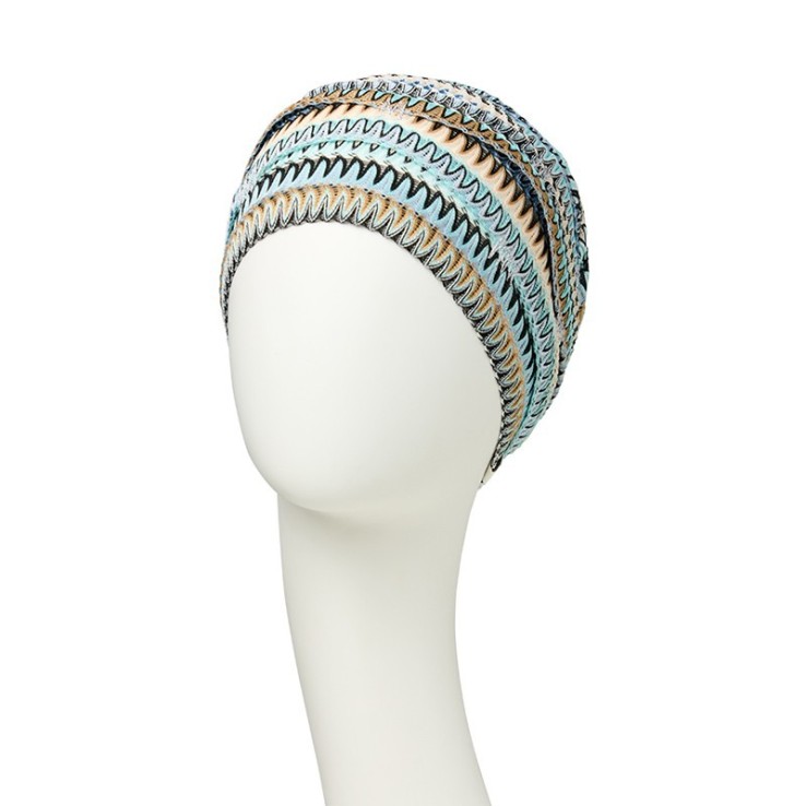 Turbante Oncologico Ruby Zig Zag Blues ·...