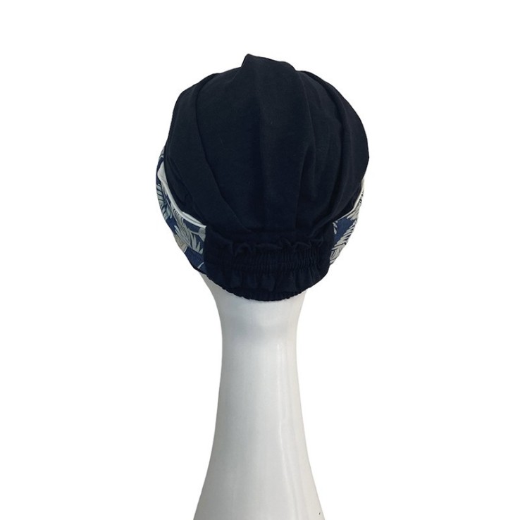 Turbante Elegance Denim Palms