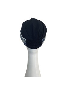 Turbante Elegance Denim Palms